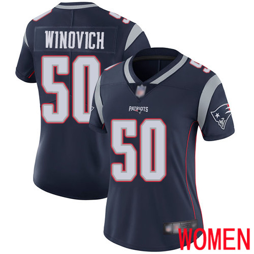 New England Patriots Football #50 Vapor Limited Navy Blue Women Chase Winovich Home NFL Jersey->youth nfl jersey->Youth Jersey